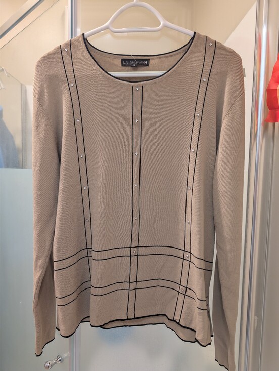 La Madona Sweaters - La Madona Embellished Rayon Blend Knit Sweater